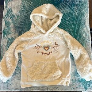 Disney Cream Hoodie with Mickey and Minnie Design